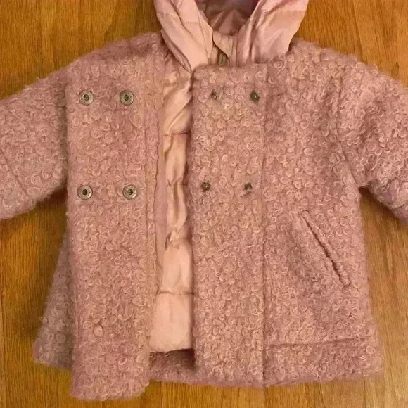 Beautiful Habitual Kid Pink Sherpa Coat, Removable Puffer Jacket 2 in 1 Coat - Picture 3 of 8